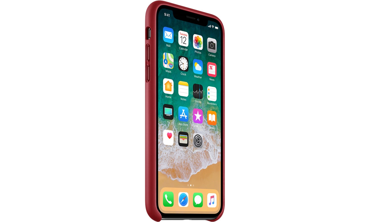 Apple Leather Case do iPhone X RED Dopasowanie