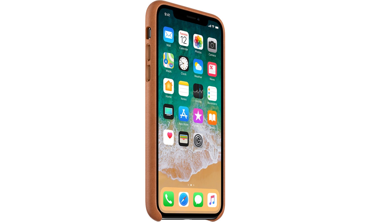 Apple Leather Case do iPhone X Saddle Brown Dopasowanie