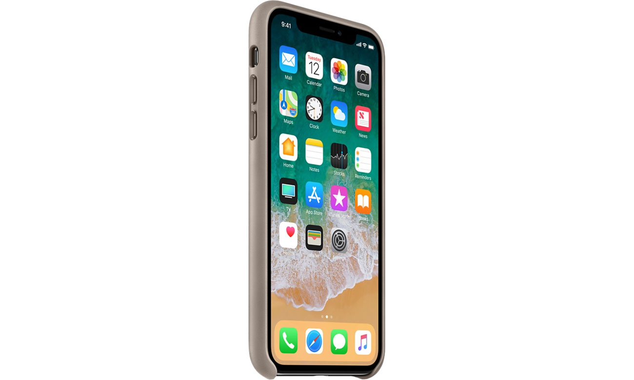 Apple Leather Case do iPhone X Taupe Dopasowanie