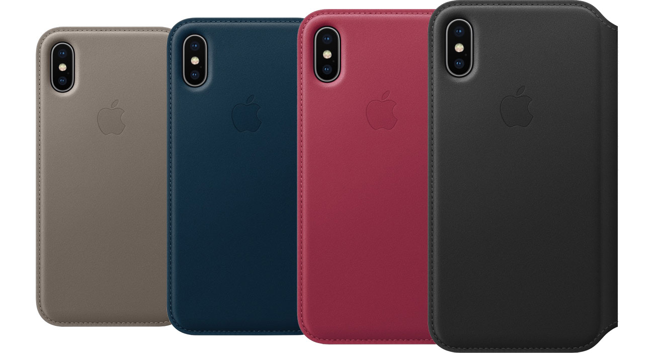 Apple Leather Folio do iPhone X Kolory