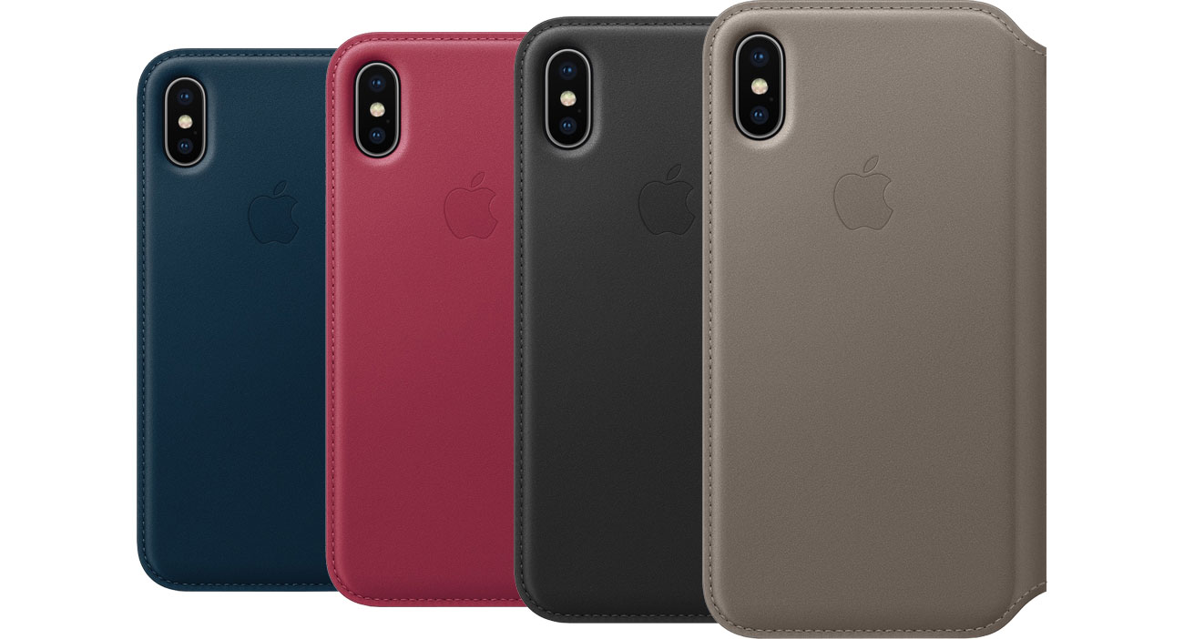 Apple Leather Folio do iPhone X Kolory