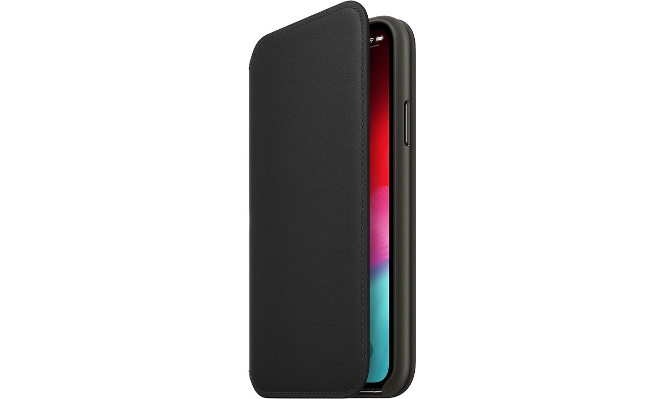 Etui z klapką Apple iPhone XS Leather Folio Black MRWW2ZM/A