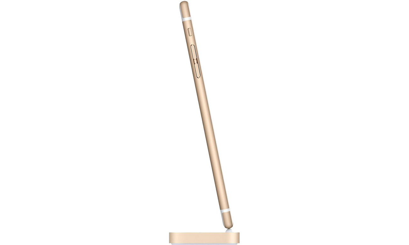 Stacja dokująca złota do smartfonu Apple Lightning do iPhone ładowanie w pionie