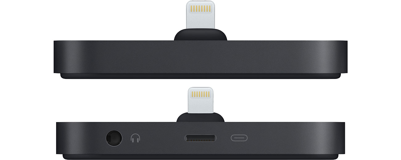 Apple MNN62ZM/A Przód i tył, złącza Lightning, minijack