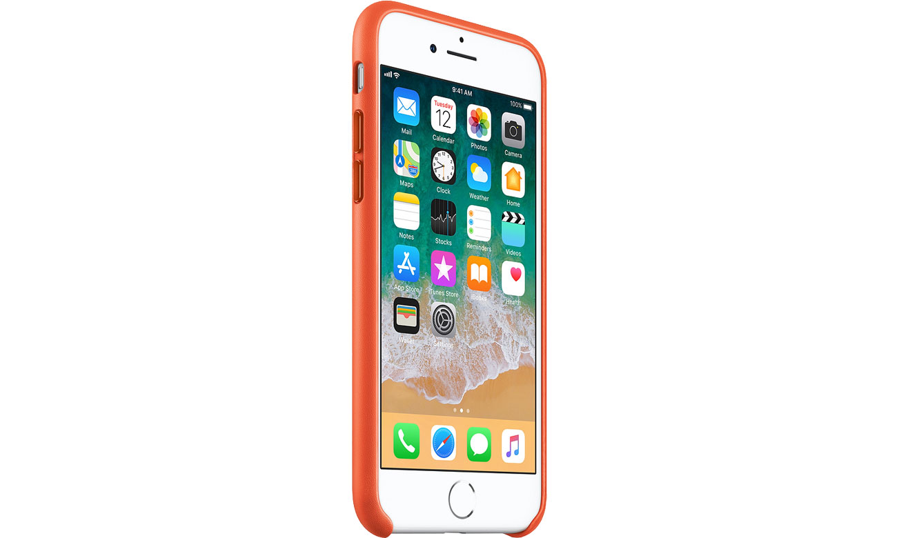 Apple Leather Case do iPhone 7/8 Bright Orange