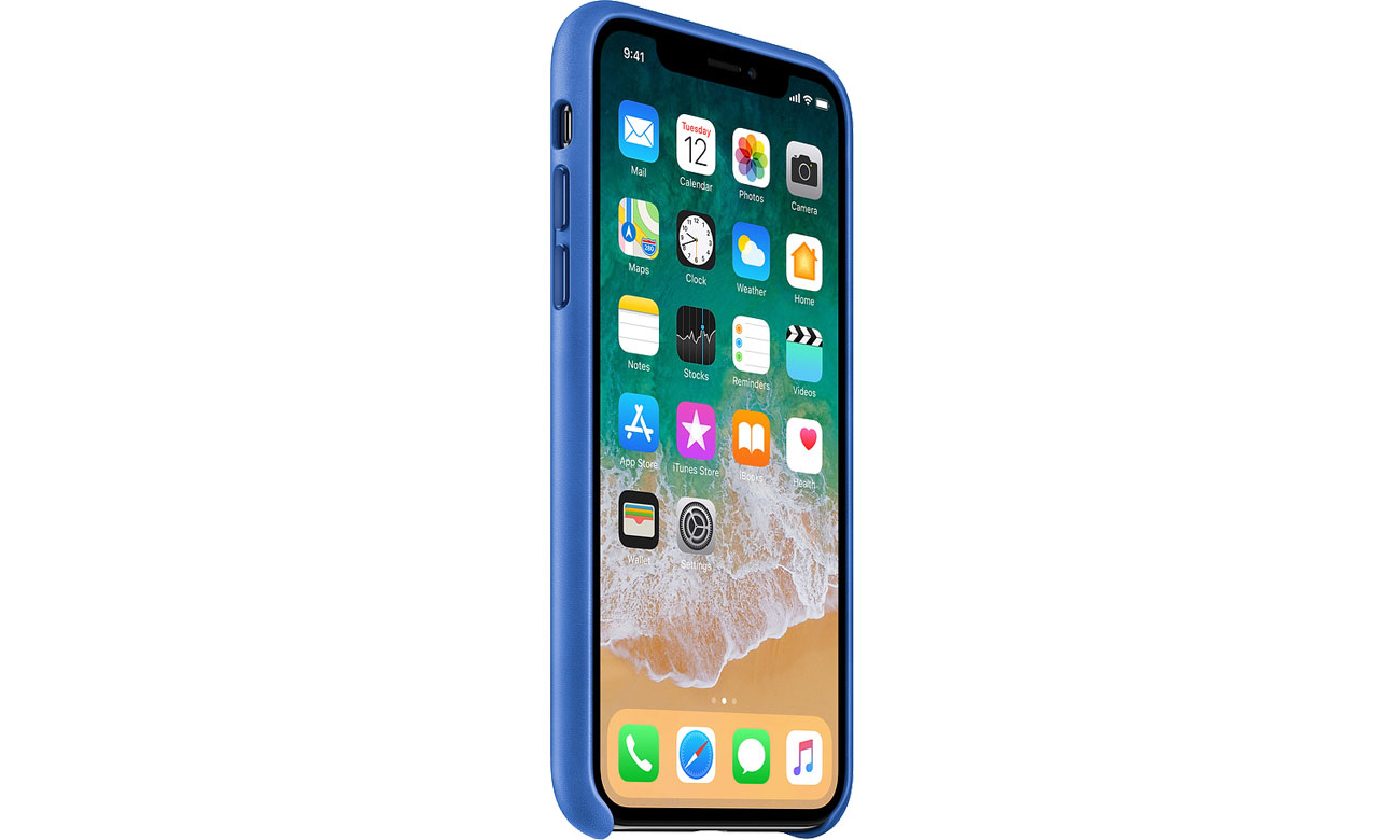 Etui skórzane Apple Leather Case iPhone X Electric Blue