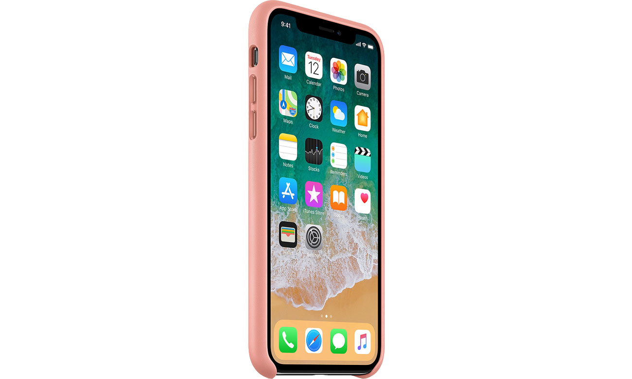 Etui skórzane Apple Leather Case Soft Pink iPhone X