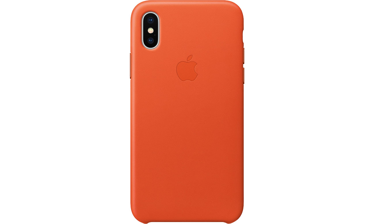 Etui Apple Leather Case do iPhone X Bright Orange MRGK2ZM/A