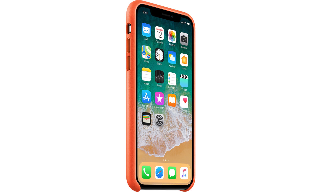 Etui skórzane Apple Leather Case iPhone X Bright Orange