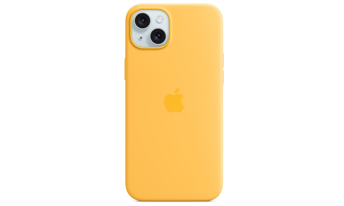 Silikonowe etui z MagSafe iPhone 15 Plus promienne