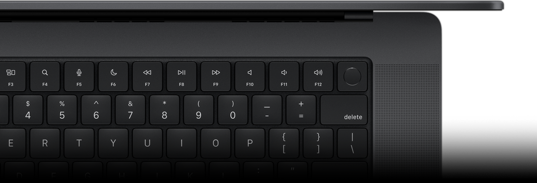 Widok z góry na klawiaturę Magic Keyboard z Touch ID.