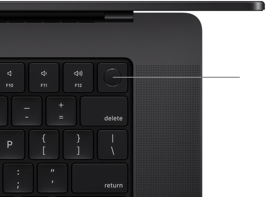 Вид зверху клавіатури MacBook Pro з Touch ID