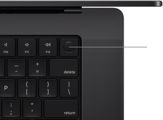 Вид зверху клавіатури MacBook Pro з Touch ID