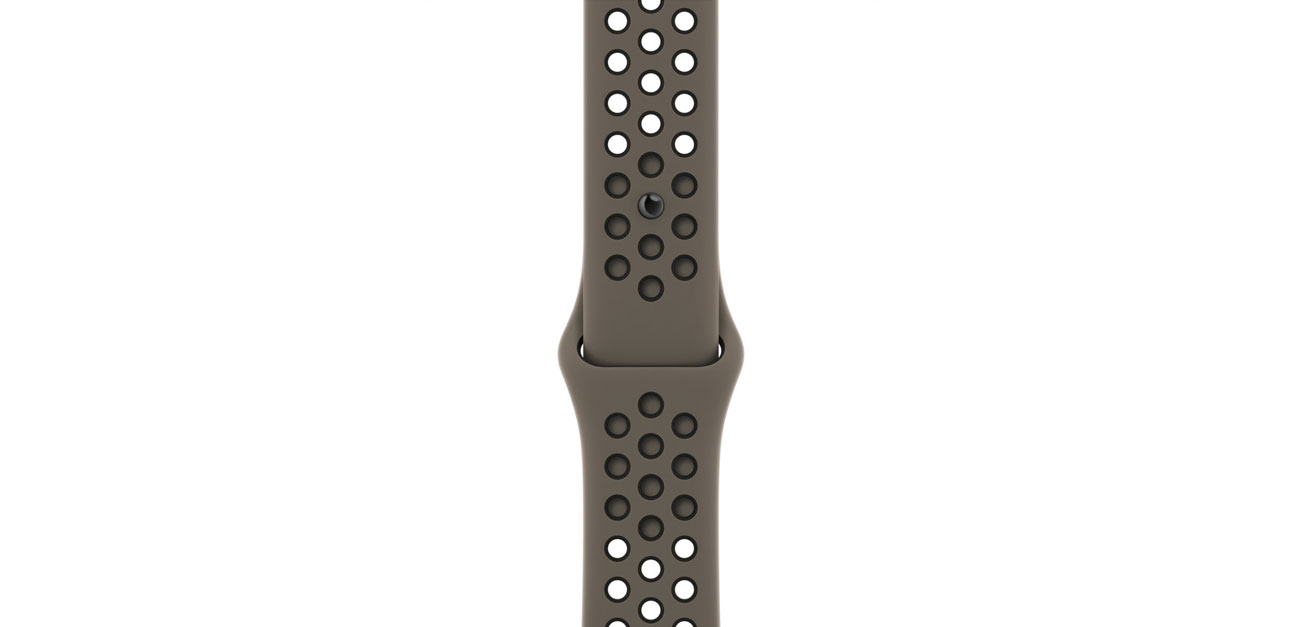 Pasek sportowy Nike w kolorze Olive Grey/czarnym 45 mm