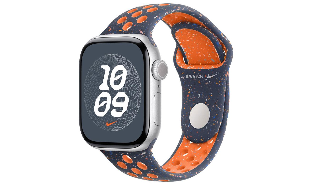 Pasek sportowy Nike 38-42mm M/L błękitny płomień