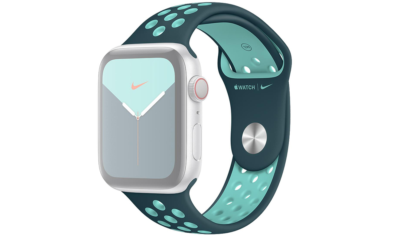 Pasek sportowy Nike w kolorze nocnego turkusu do Apple Watch 44 mm