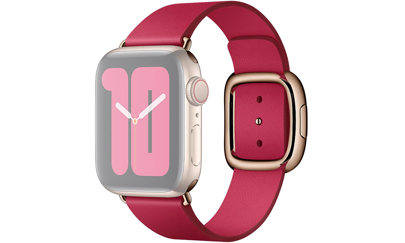 Pasek w kolorze malinowym z klamrą nowoczesną do Apple Watch 40 mm - M