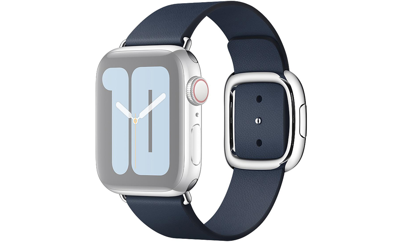 Pasek w kolorze otchłannego błękitu z klamrą nowoczesną do Apple Watch 40 mm - S