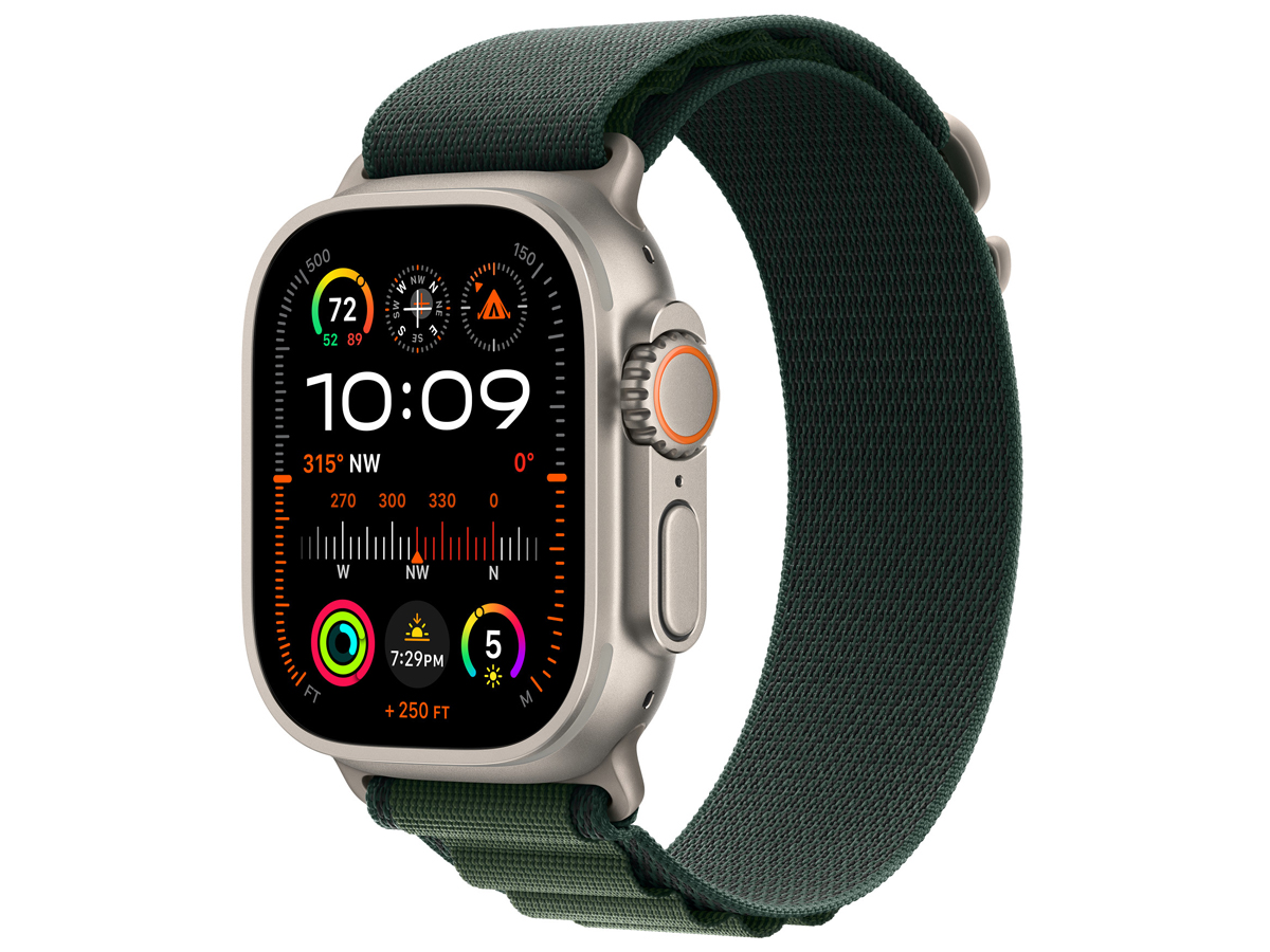 Opaska Alpine do Apple Watch 44-49 mm L Naturalny tytan/ciemnozielony - Widok ogólny