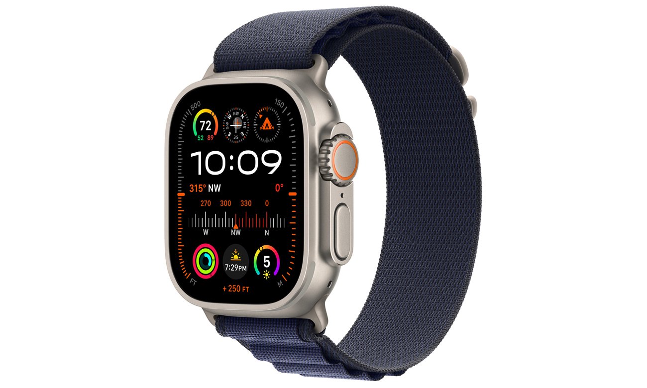Opaska Alpine do Apple Watch 44-49 mm L Naturalny tytan/granat - Widok ogólny