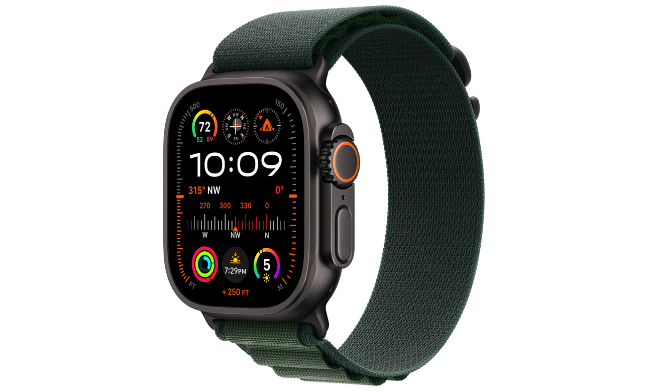 Opaska Alpine do Apple Watch 44-49 mm L Czarny tytan/ciemnozielony - Widok ogólny