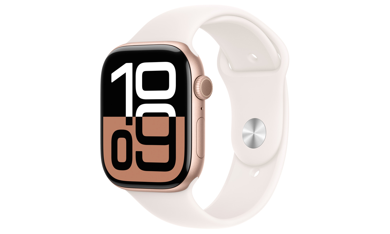 Pasek sportowy do Apple Watch 44-49 mm M/L Łagodny róż - Widok ogólny