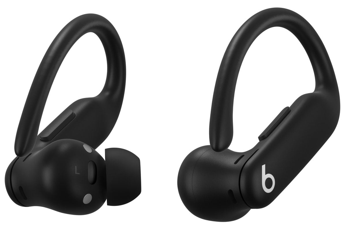 Słuchawki Apple Powerbeats Pro 2 Niedościgniona czerń - Widok lewej i prawej słuchawki