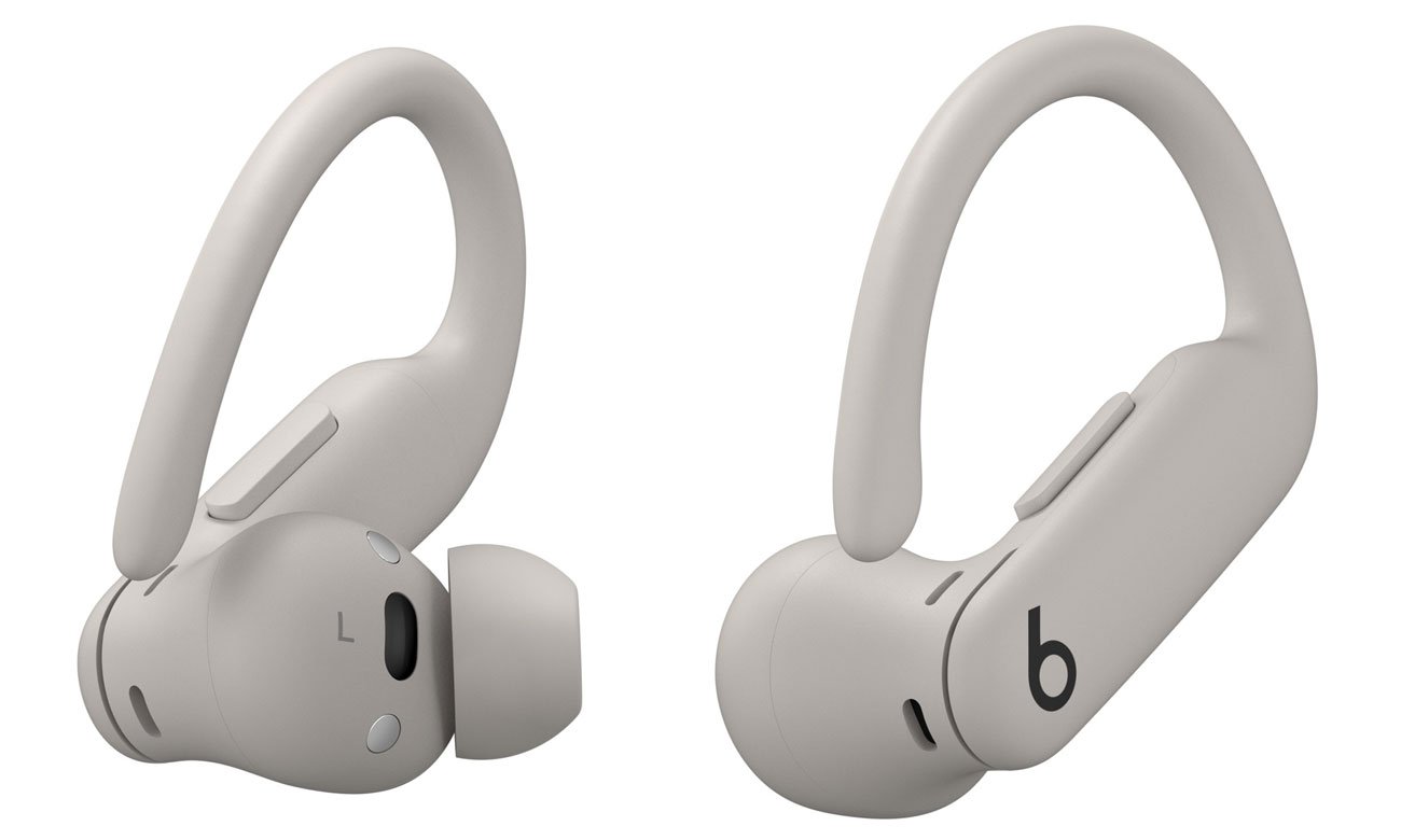 Słuchawki Apple Powerbeats Pro 2 Piaskowa burza - Widok lewej i prawej słuchawki