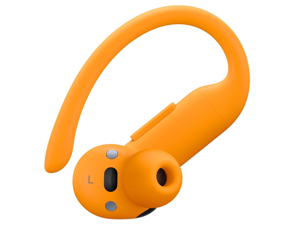 Słuchawki Apple Powerbeats Pro 2 Elektryzujący pomarańczowy - Zbliżenie prawej słuchawki