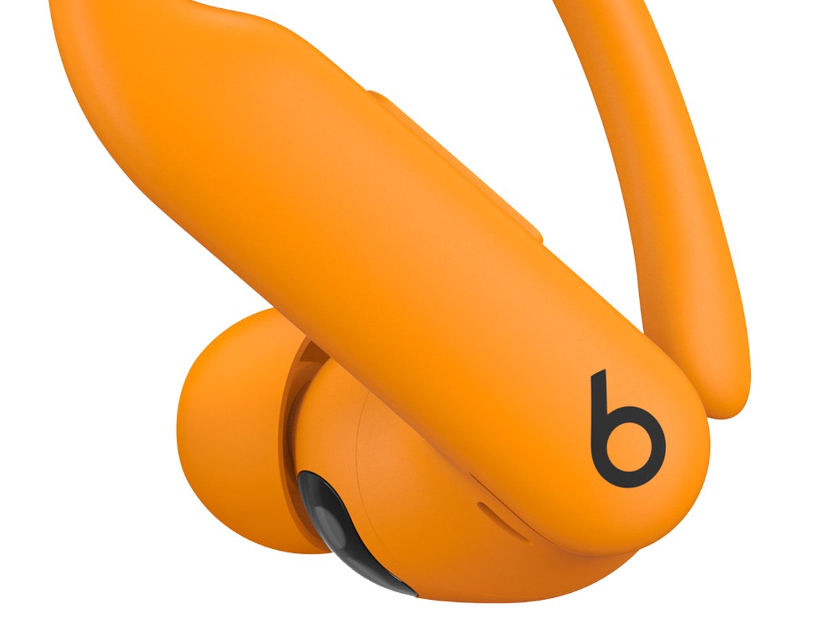 Słuchawki Apple Powerbeats Pro 2 Elektryzujący pomarańczowy - Zbliżenie lewej słuchawki