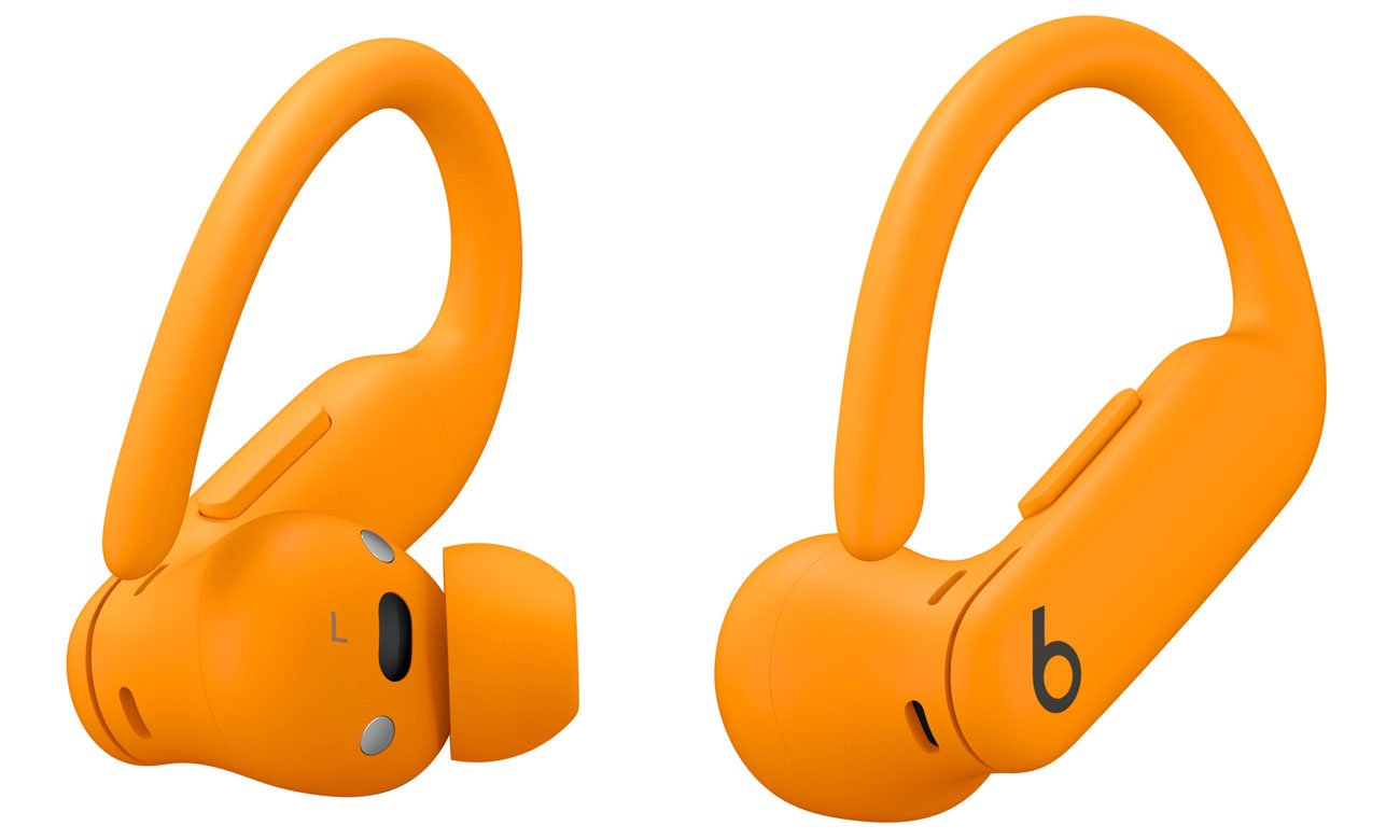 Słuchawki Apple Powerbeats Pro 2 Elektryzujący pomarańczowy - Widok lewej i prawej słuchawki