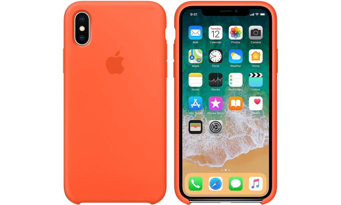 Apple Silicone Case do iPhone X Spicy Orange