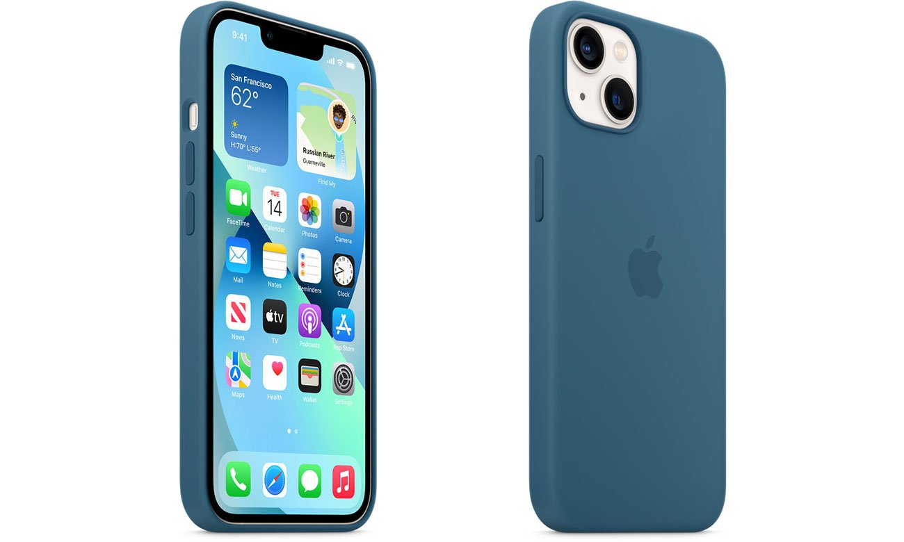 Silikonowa obudowa do iPhone 13 zielonomodry