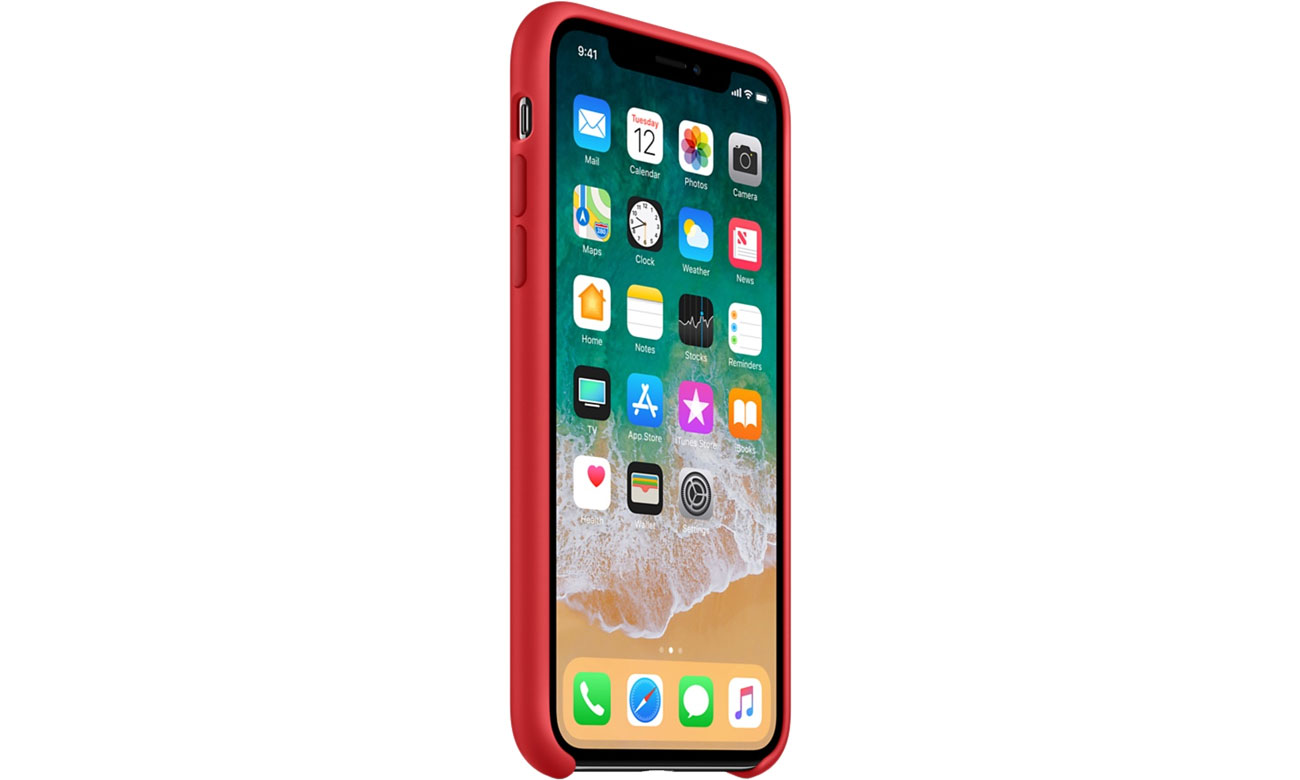 Apple Silicone Case do iPhone X RED Dopasowanie