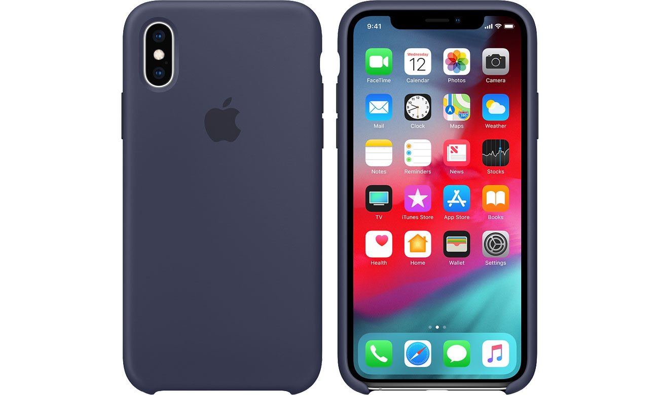 Etui Apple iPhone XS Silicone Case Midnight Blue MRW92ZM/A