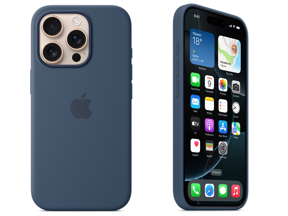 Silikonowe etui MagSafe do Apple iPhone 16 Pro Denim - Widok ogólny
