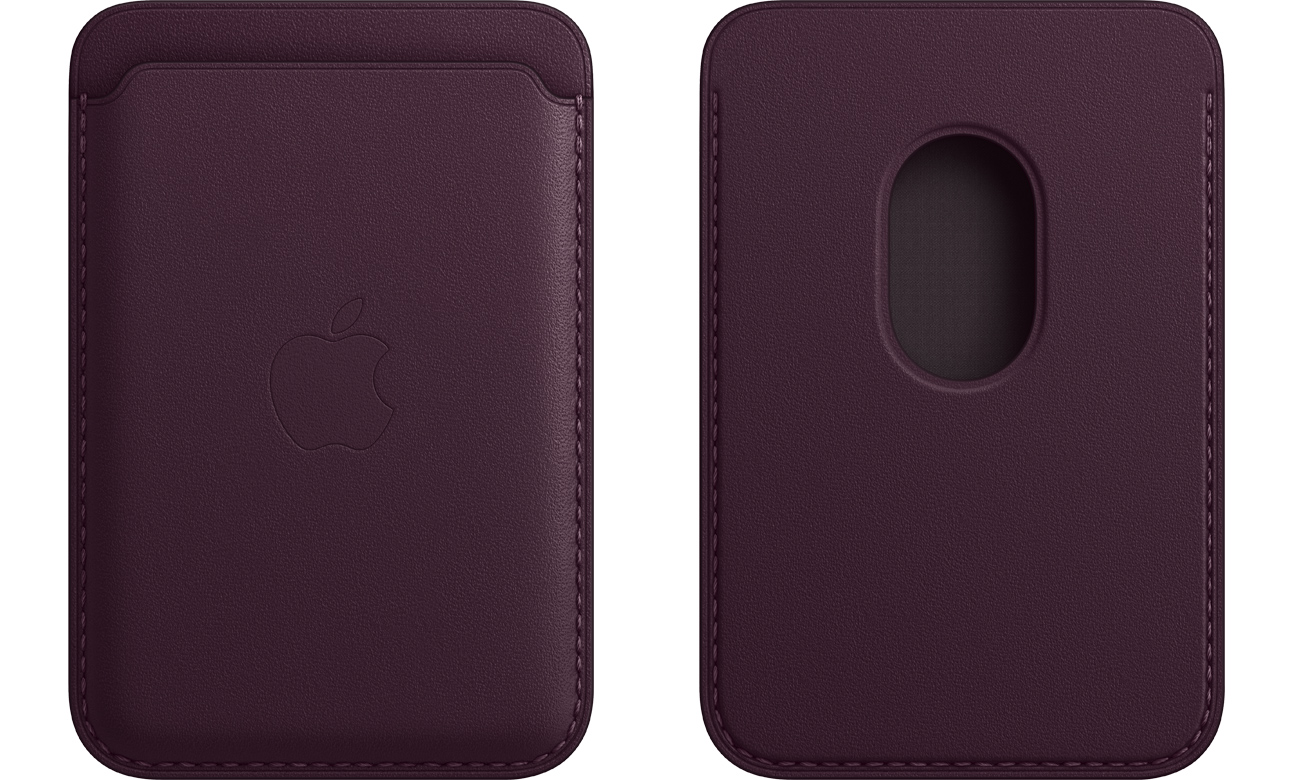 Skórzany portfel z MagSafe do Apple iPhone 12/13 - Ciemna wiśnia