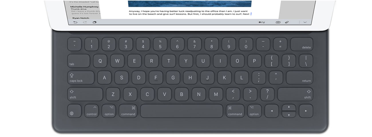 Apple Smart Keyboard idealna konstrukcja odporna na wode zabrudzenia