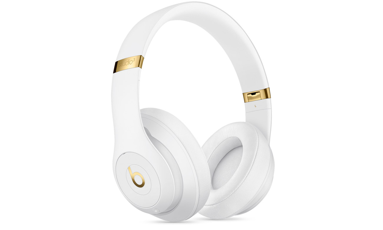 Słuchawki Apple Beats Studio3 Wireless Białe - Widok z przodu pod kątem
