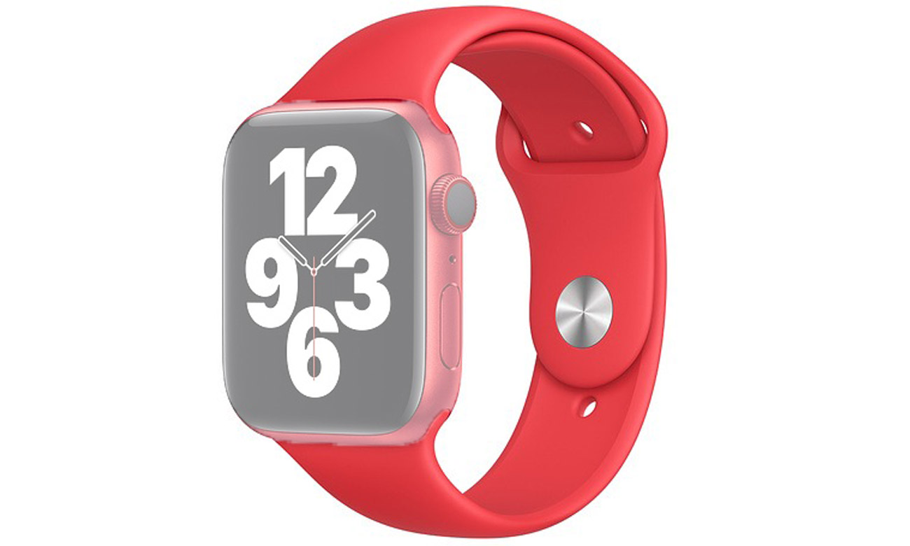 Pasek sportowy w kolorze czerwonym do Apple Watch 44 mm