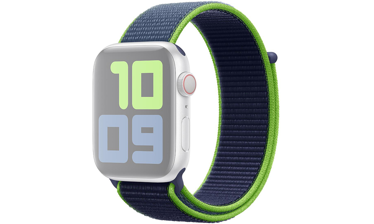 Opaska sportowa w kolorze neonowej limonki do Apple Watch 44 mm