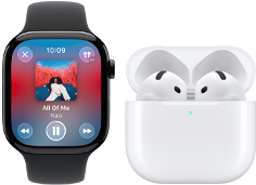 Paski do Apple Watch Series 11: pasek sportowy w kolorze mlecznego fioletu, pasek Ocean w kolorze marynarskiego granatu, pasek sportowy w kolorze księżycowej poświaty, opaska Alpine w kolorze jasnoniebieskim