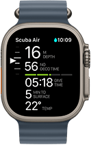 Apple Watch Ultra 3, widać ekran nurkowania