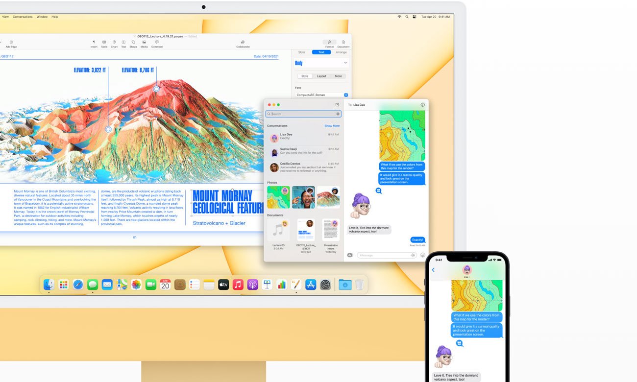 Apple iMac 24 M1 połączenie z iPhone udostępnienie ekranu