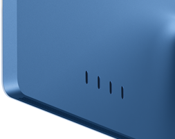 iMac, tył obudowy, kolor niebieski, cztery porty Thunderbolt&nbsp;4