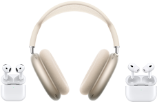 Sekcja dotycząca AirPods i rodziny bezprzewodowych słuchawek dousznych
