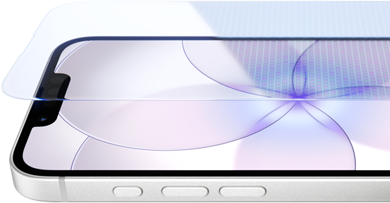 iPhone 17e, przód obudowy z warstwą Ceramic Shield 2, bok obudowy, kolor biały, przyciski głośności i czynności