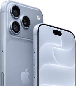 iPhone 18 Pro, kolor błękit lodowca, przód i tył obudowy z warstwą Ceramic Shield, system trzech aparatów