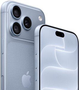 iPhone 18 Pro, kolor błękit lodowca, przód i tył obudowy z warstwą Ceramic Shield, system trzech aparatów
