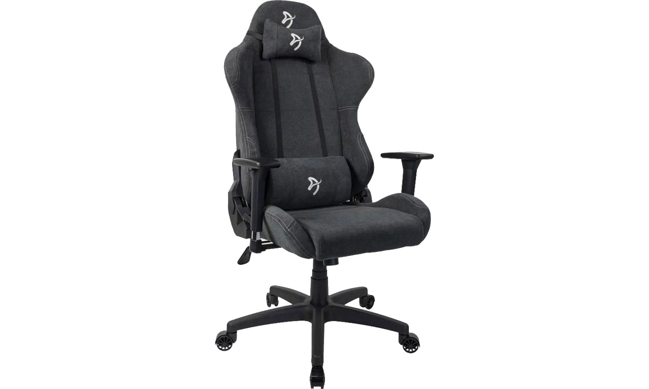 Fotel gamingowy Arozzi Torretta Soft Fabric Ciemnoszary - Widok od przodu pod kątem
